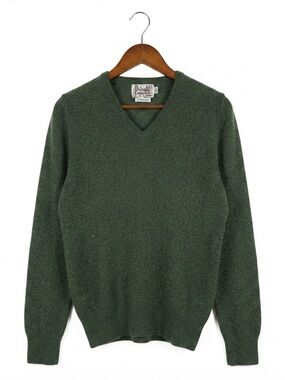 Alan Paine ‘Alexander Peters’ Green Cashmere Made In England Sweater MEDIUM
